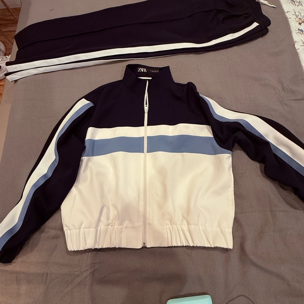 Zara Track Jacket with Blue Stripe